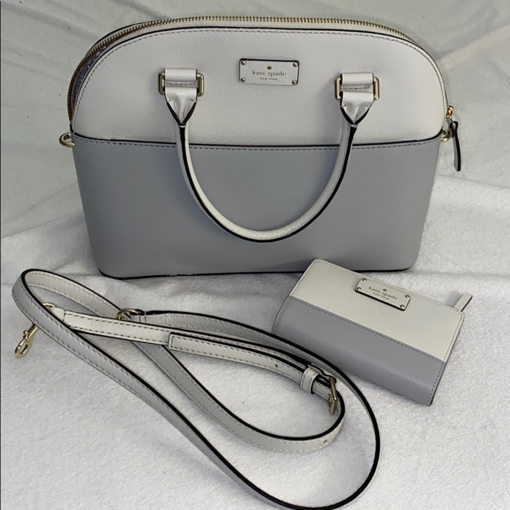 Kate Spade bowling bag style purse & small wallet